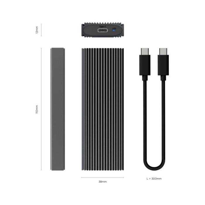 Aisens Caja Externa M.2 NVMe ASM2-023GR Gris Aisens Caja Externa M.2 NVMe ASM2-023GR Gris